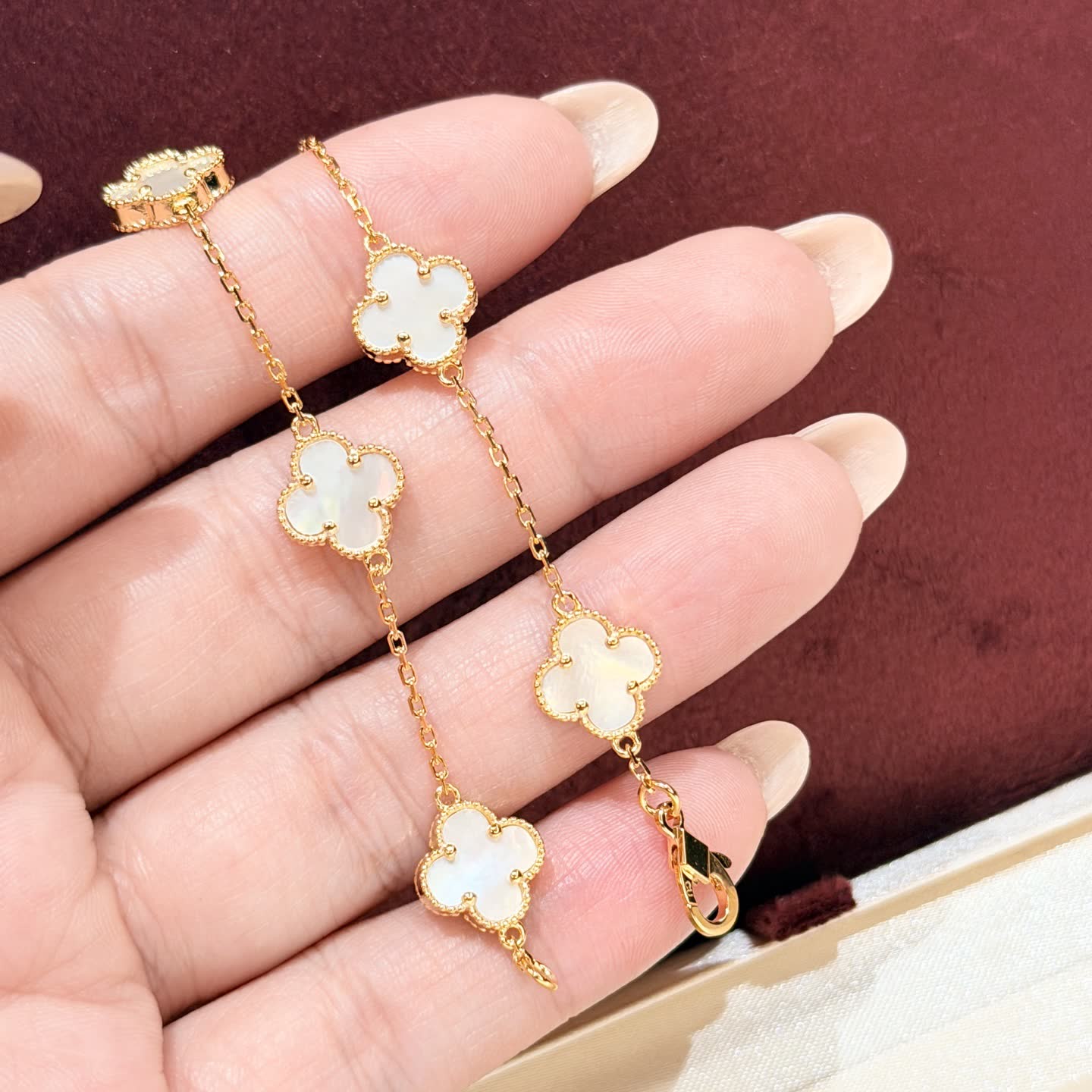 Van Cleef & Arpels Alhambra Gold Bracelet with Mother-of-Pearl